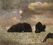 Albert Bierstadt Grizzly bears oil painting